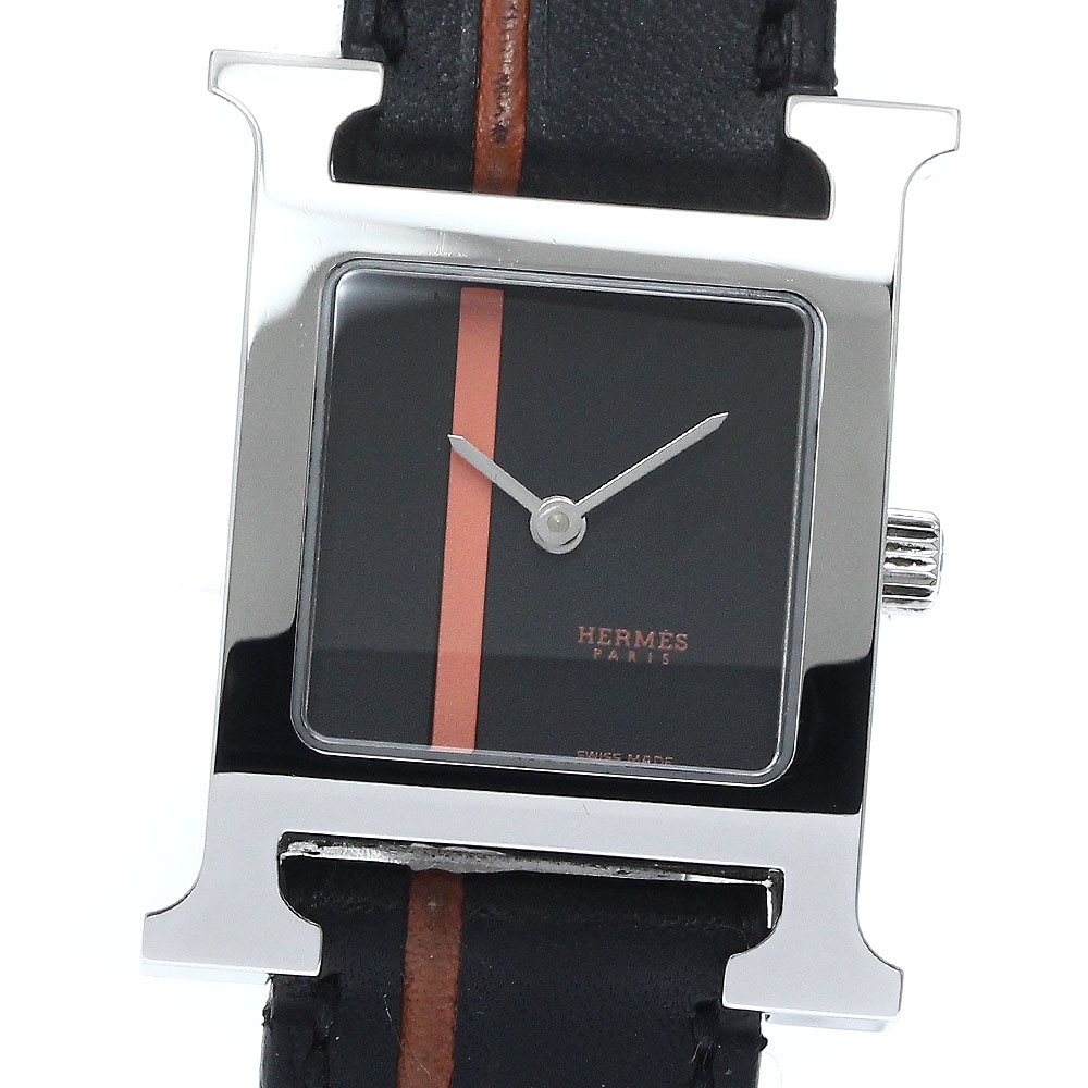 エルメス HERMES Hウォッチ クォーツ レディース 保証書付き_880848【中古】