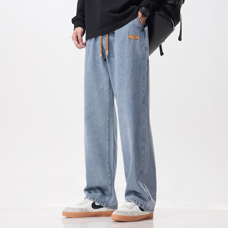 コーデ メンズ シンプル ファッション オシャレ かっこいい 大きいサイズ ストリート 紳士 ストレッチ ストレートジーンズ ワイド スリム カジュアル ロング パンツ