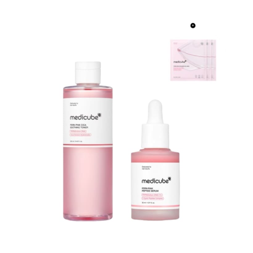 [NEW]ピンク PDRN アンプル & トナー 2点 セット(+PDRN ピンクコラーゲンゲルマスク3枚贈呈)