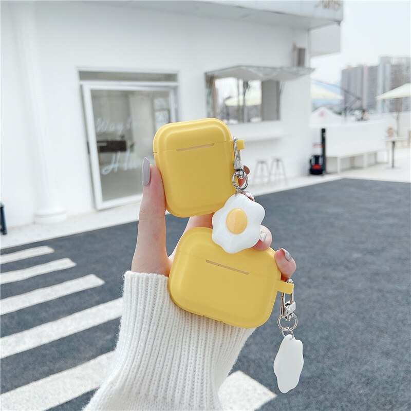 airpodsケース/ポーチドエッグ/可愛い/イヤホンボックス/保護ケース/1/2/Pro