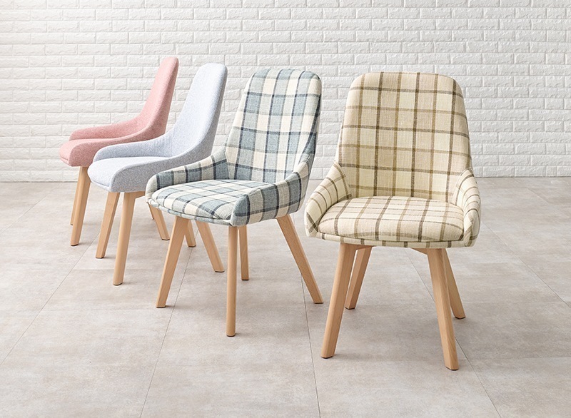 ダイニングチェア 椅子 2脚セット おしゃれ チェック柄 かわいい北欧 チェア いす イス 座面高44cm