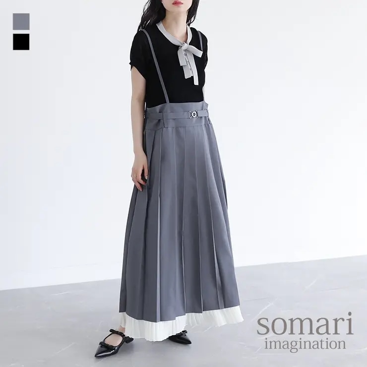 somari imaginationプリーツキャミワンピース