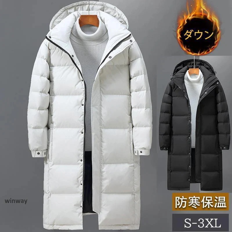 【特価販売】今すぐ欲しい！ダウンジャケット メンズ ロング丈 フード付き ダウンコート フェザー 膝丈 厚手 アウター カジュアル 男女兼用 ゆったり カップル 保温ダウンジャケット メンズ ロング