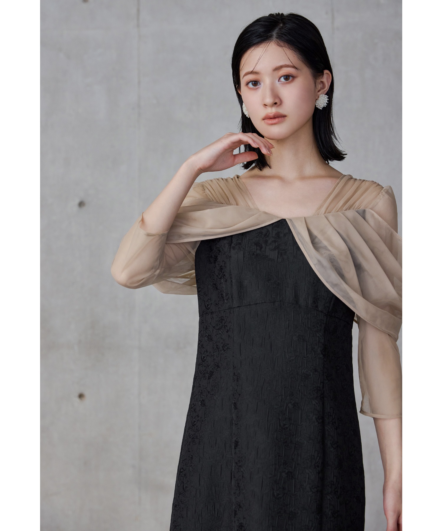 オフショルダージャガードドレス パーティードレス 結婚式 チュール シアー フレア ロング丈 お呼ばれ パーティー 二次会 披露宴 謝恩会 成人式 同窓会 卒業式 フォーマル オケージョンドレス