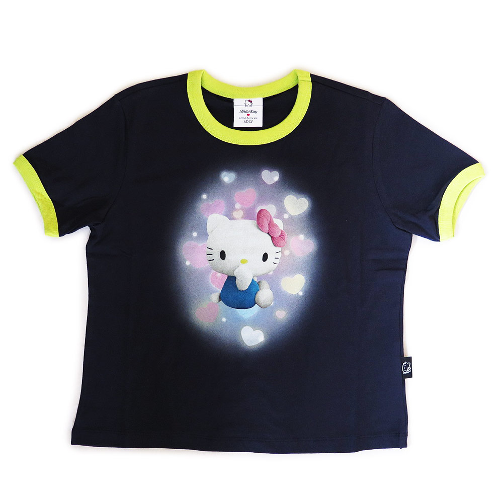 Tシャツ レディース 半袖 トップス ハローキティ サンリオ コラボ ネイビー acme de la vie SSCAHK 韓国ブランド 7,163円