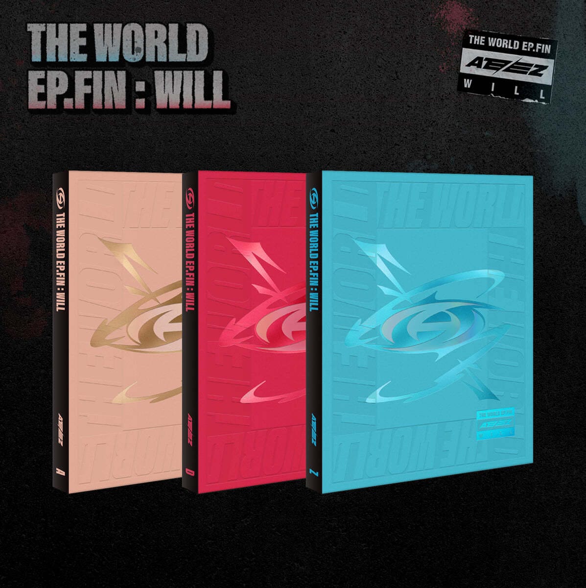 ATEEZ / THE WORLD EP.FIN : WILL [3種SET] バージョン別 フォトブック+ アルバムステッカー+ メンバーステッカー 1種ランダム+ 葉書 1種ランダム+ フォトカー