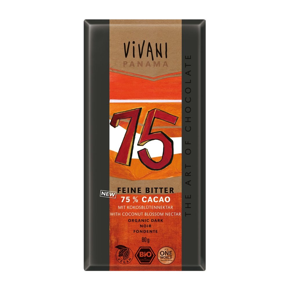 ViVANI ｵｰｶﾞﾆｯｸ ﾀﾞｰｸﾁｮｺﾚｰﾄ75％×5個　　　 　　　　　JAN：4044889002713
