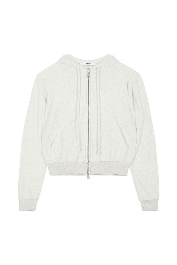 ダウンジャケット・コート +DEINET+ VELOUR HOOD ZIP UP IN WHITE MELANGE KDCCL4S53110900 Qoo10] DEINET 【DEINET】 VELOUR HOOD : レディース服