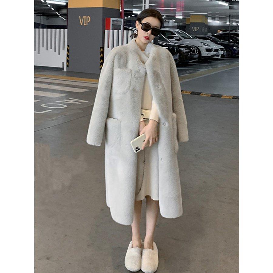 レディースファッション ファーコート ミンクカシミアコート レディース 冬 エコファーコートミンクカシミア 毛皮コート ロング モコモコ