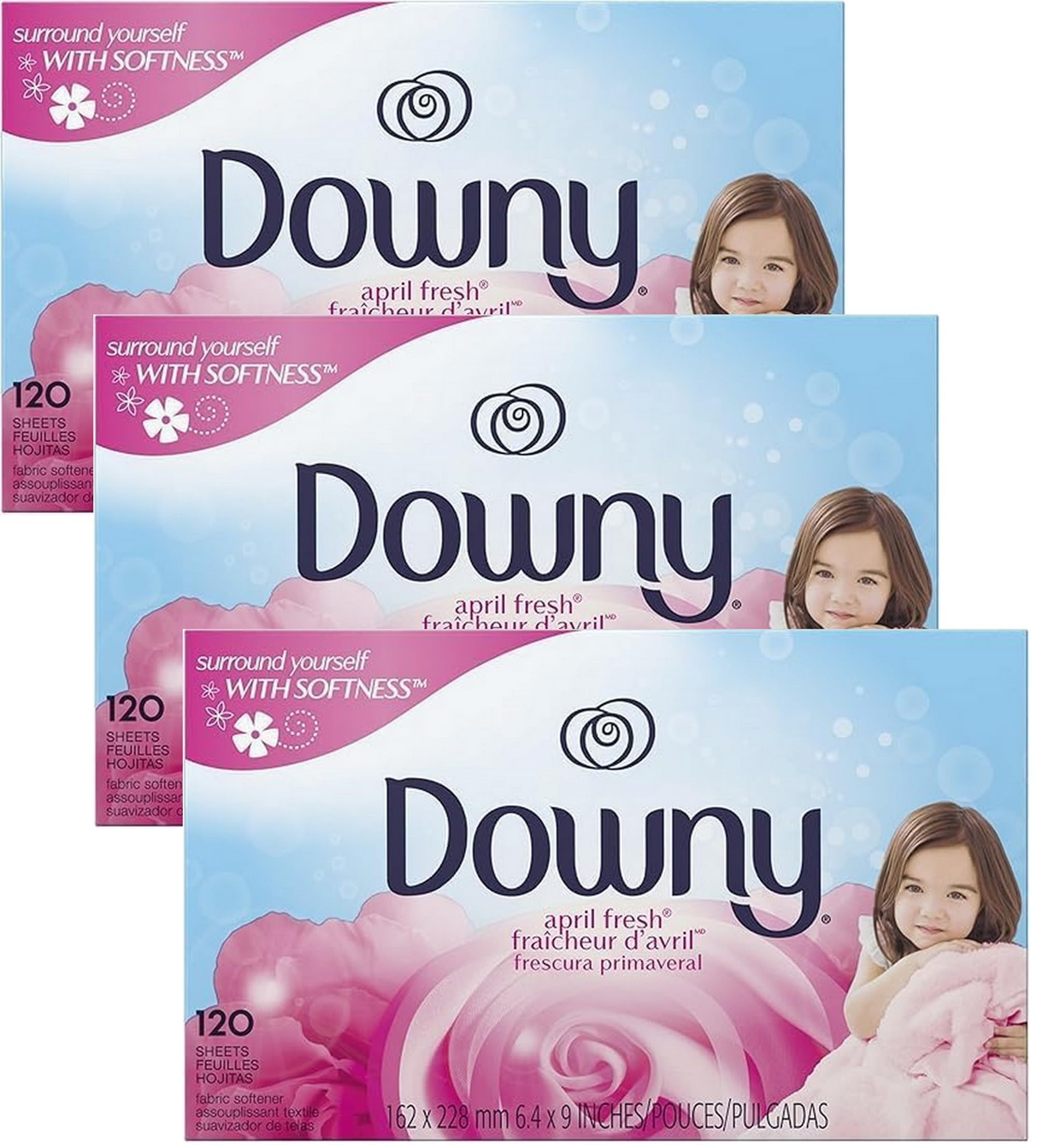 ダウニーシート エイプリルフレッシュ 120枚 x 3個セット (計360枚) ダウニー 柔軟剤 乾燥機用 正規輸入品