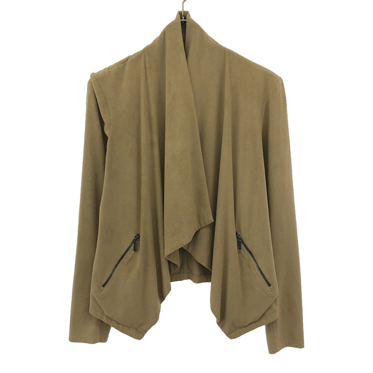 スエード風 ジャケット XS キャメル レディース 古着