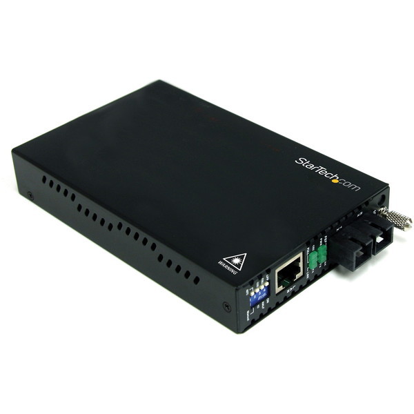 StarTech ET90110SM302 ブラック 光メディアコンバータ イーサネット10/100Base-T 光ファイバ100Base-FX シングルモード SC 最大30km延長 メーカー直送