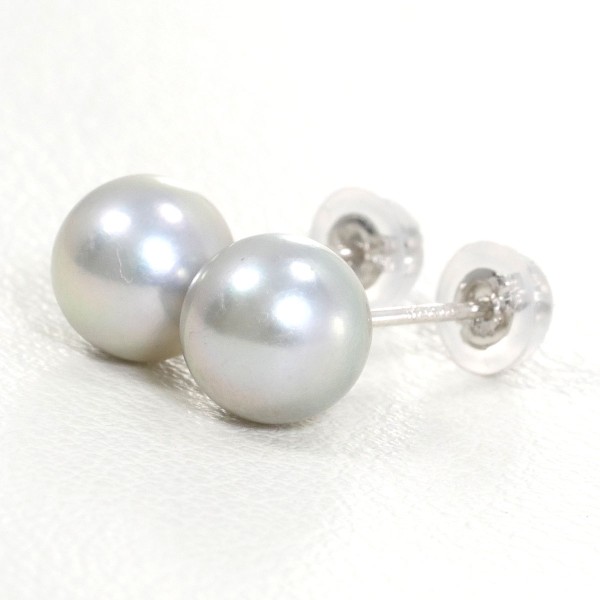 K14 14金 WG ホワイトゴールド ピアス パール(真珠) 総重量約1.2g ジュエリー 中古