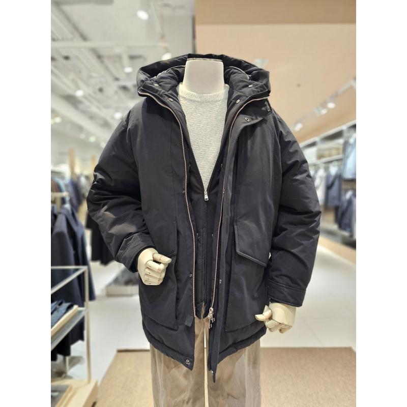 [坡州店] [AND Z()] ブラックカラー GOOSE DOWN フード着脱ジャンパー(BZG1FP1201BK)