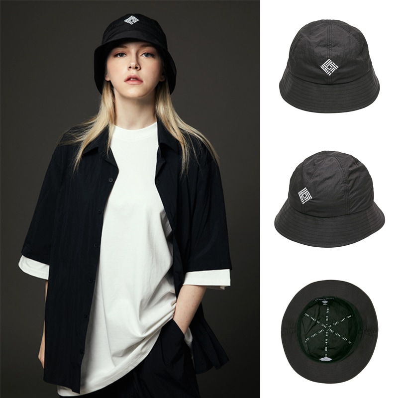 MAIN LOGO NYLON BUCKET HAT BLACK