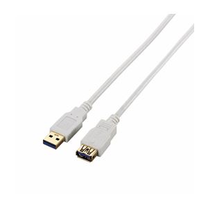 (まとめ)エレコム USB3.0延長ケーブル(A-A) USB3-E10WH(×3セット)
