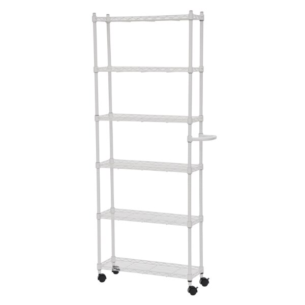 スチールワゴン 6段 ハイタイプ スリム ホワイト 幅60cm