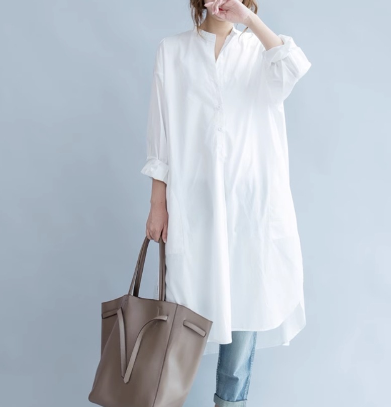 ワンピース デート モテアイテム シャツワンピース ミディアム丈 長袖 ラウンド コットン 大人可愛い きれいめ 上品 おしゃれ かっこいい 大人可愛い ラブリー キュート ガーリー クール モード系 5,561円