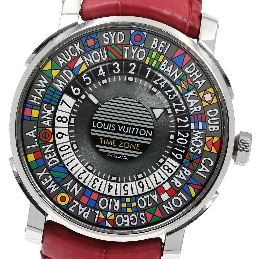 ルイ・ヴィトン LOUIS VUITTON Q5D20 エスカル タイムゾーン ワールドタイム 自動巻き メンズ _899135【中古】