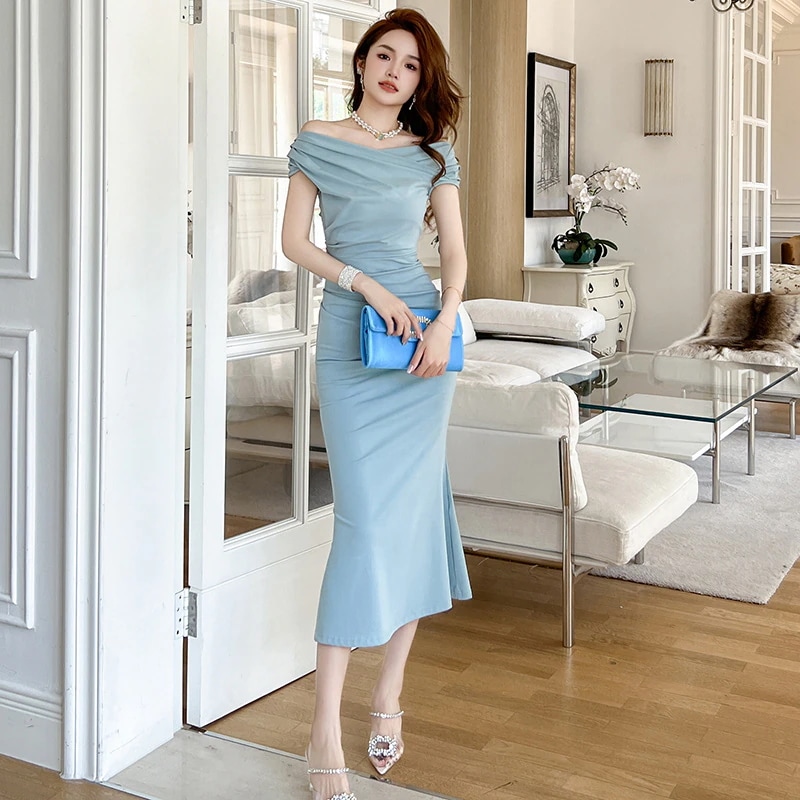 夏 優しい 気質 修身 着痩せ フィッシュテールスカート レディース 着痩せ タイトスカート ロングスカート 脚長効果 スカート