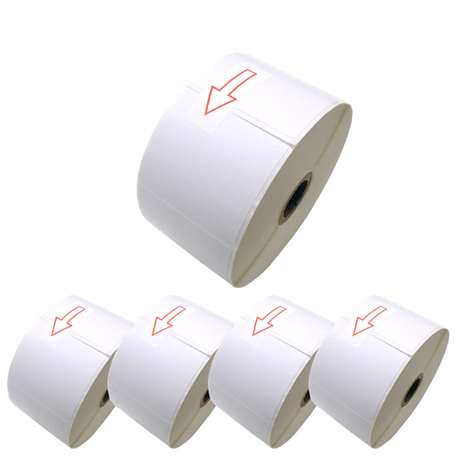 ブラザー用 RDロール プレカット紙ラベル (感熱紙) RD-U04J1 互換品 60mm×60mm 蛍光増白剤不使用 1126枚入り 5個セット