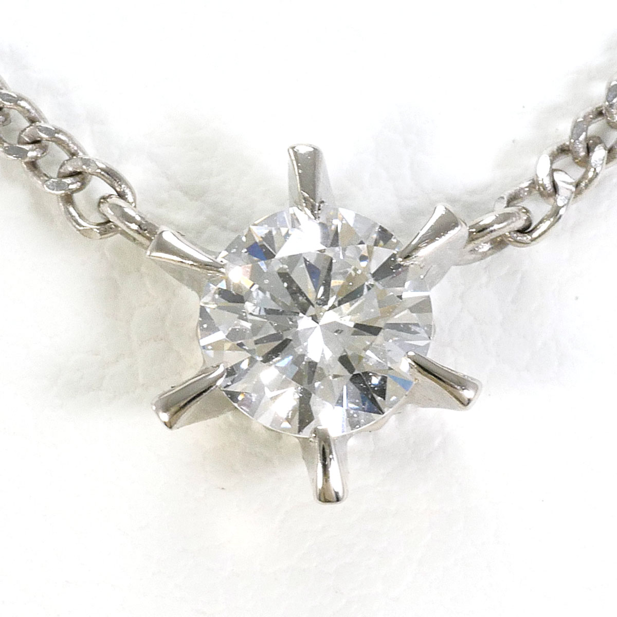 PT850 プラチナ ネックレス ダイヤモンド 0.433ct SI2 鑑定書 総重量約4.1g 約41cm 中古