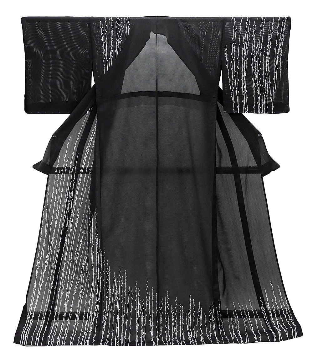 夏物 訪問着 新品仕立済 正絹 夏物 猫柳模様 身丈171.5cm 裄丈68cm 絽訪問着 新品 仕立て上がり 着物 wb2330