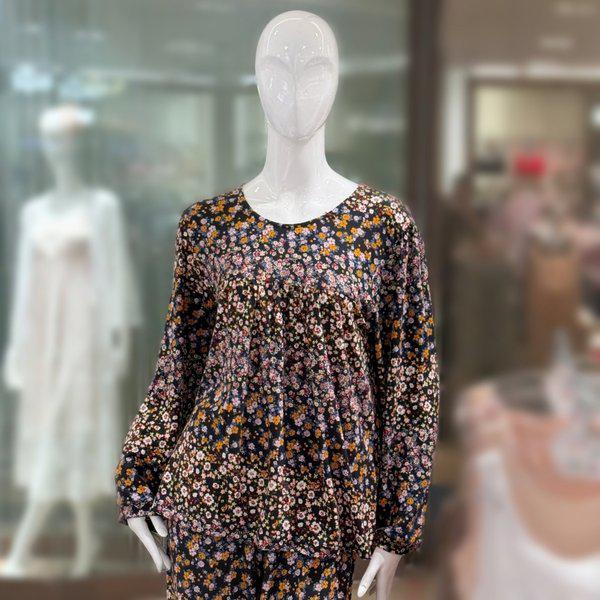 女性用モダールスパン小花柄イージーウェアトップス (WPA377WS)_s