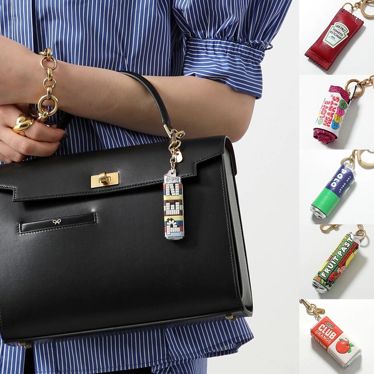 ANYA HINDMARCH キーリング Charm Ketchup 193757 Love Hearts 162821 Kit Kat 188302 Polo 159722 Fruit Pastil