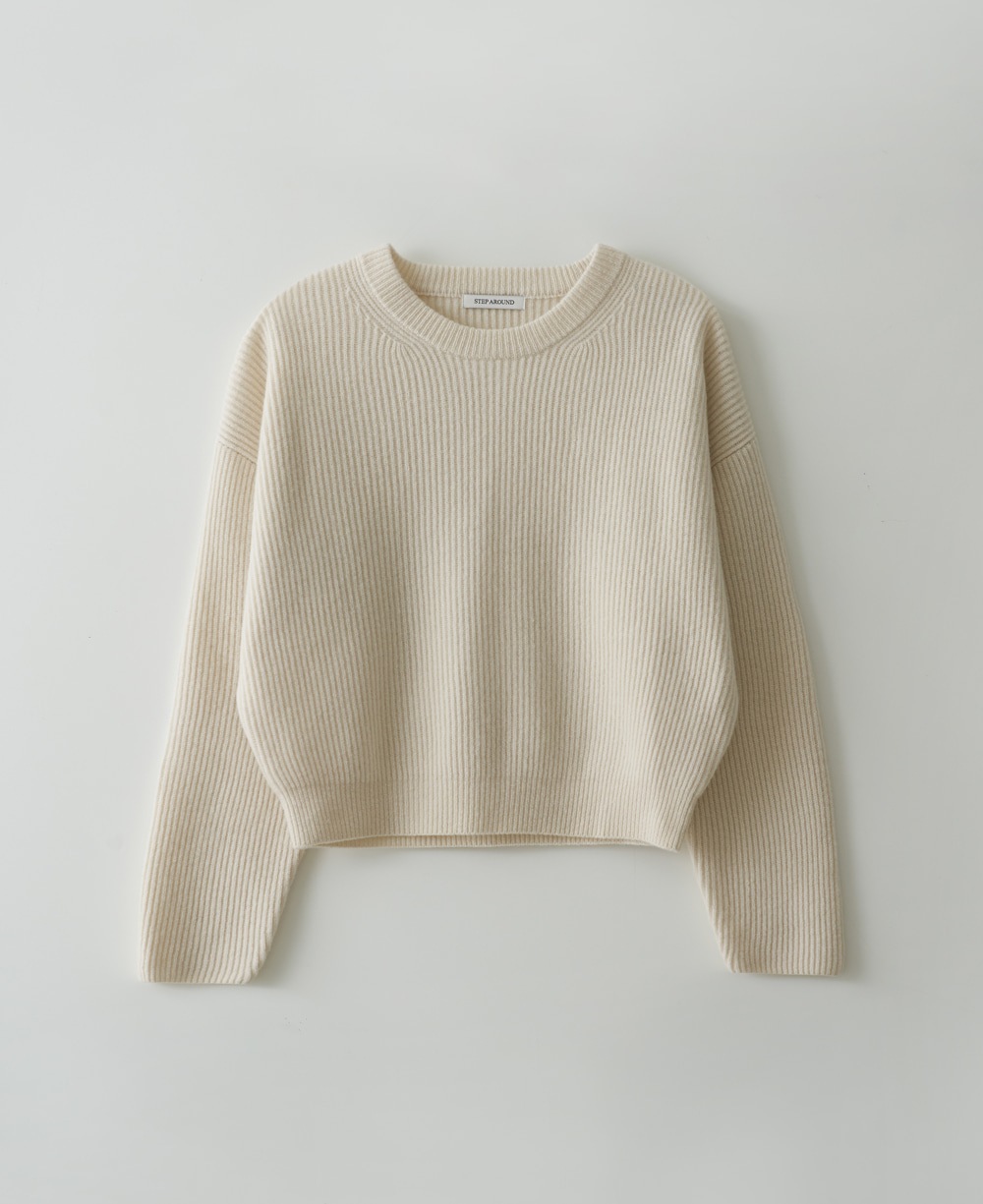 【2022年製 新品】 FW (IVORY) knit round drop Cashmere - line Series 22 ニット