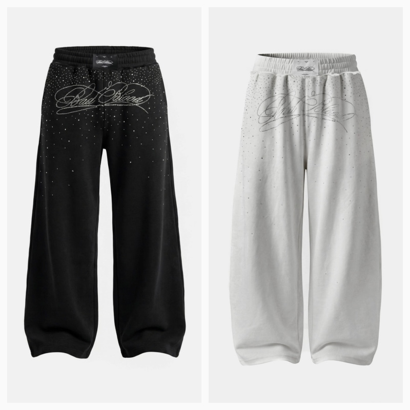 【BADBLOOD】 DARK CLASSIC RHINESTONE JOGGER : 2COLORS