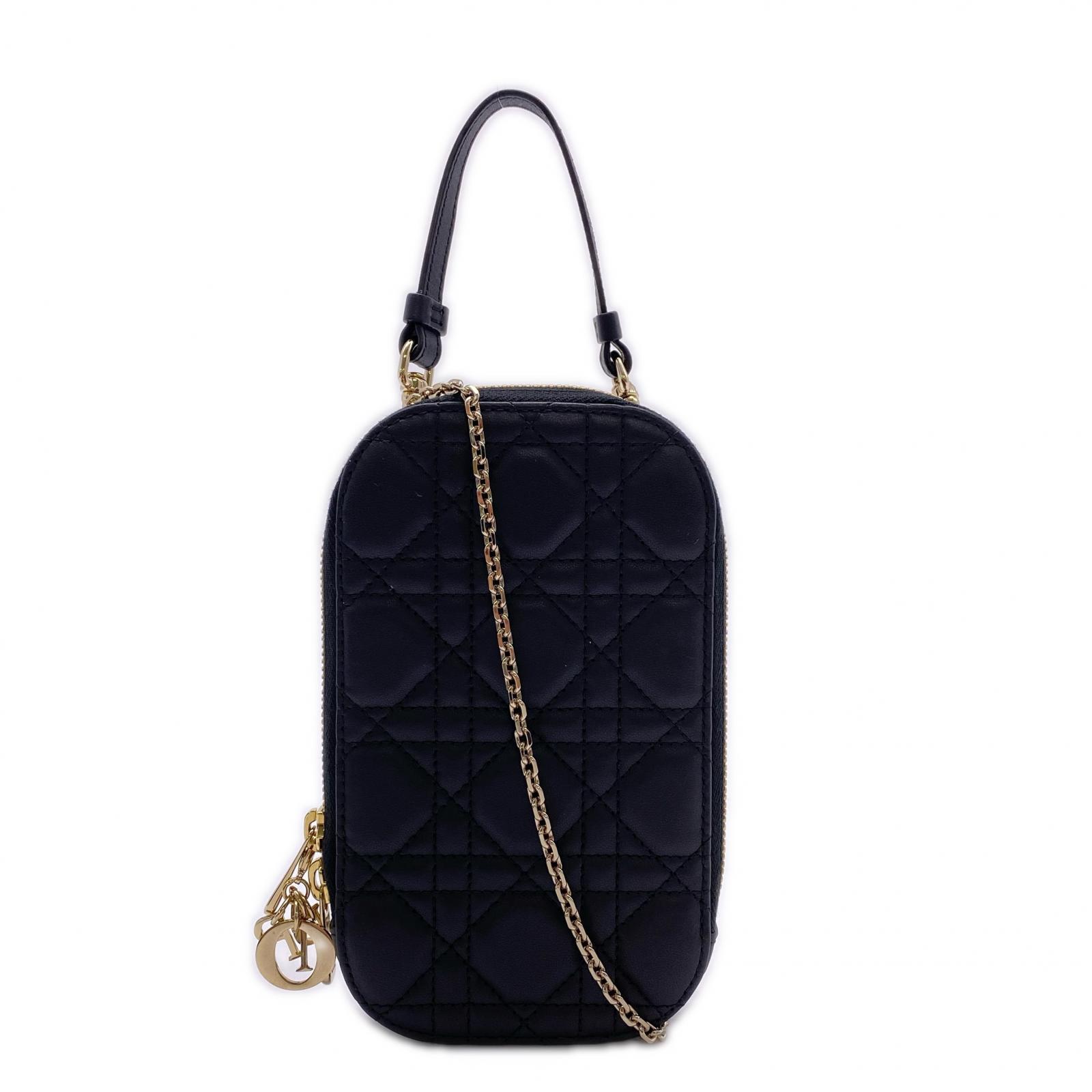 3日以内返品可 美品 2wayショルダーバッグ ラムスキン Callin フォンホルダー S0872ONMJ_M900 ブラック ラムスキン レディース