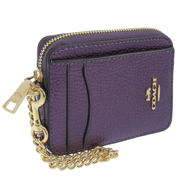 コーチ 小物 レディース カードケース アウトレット パープル CF415IMOTG COACH