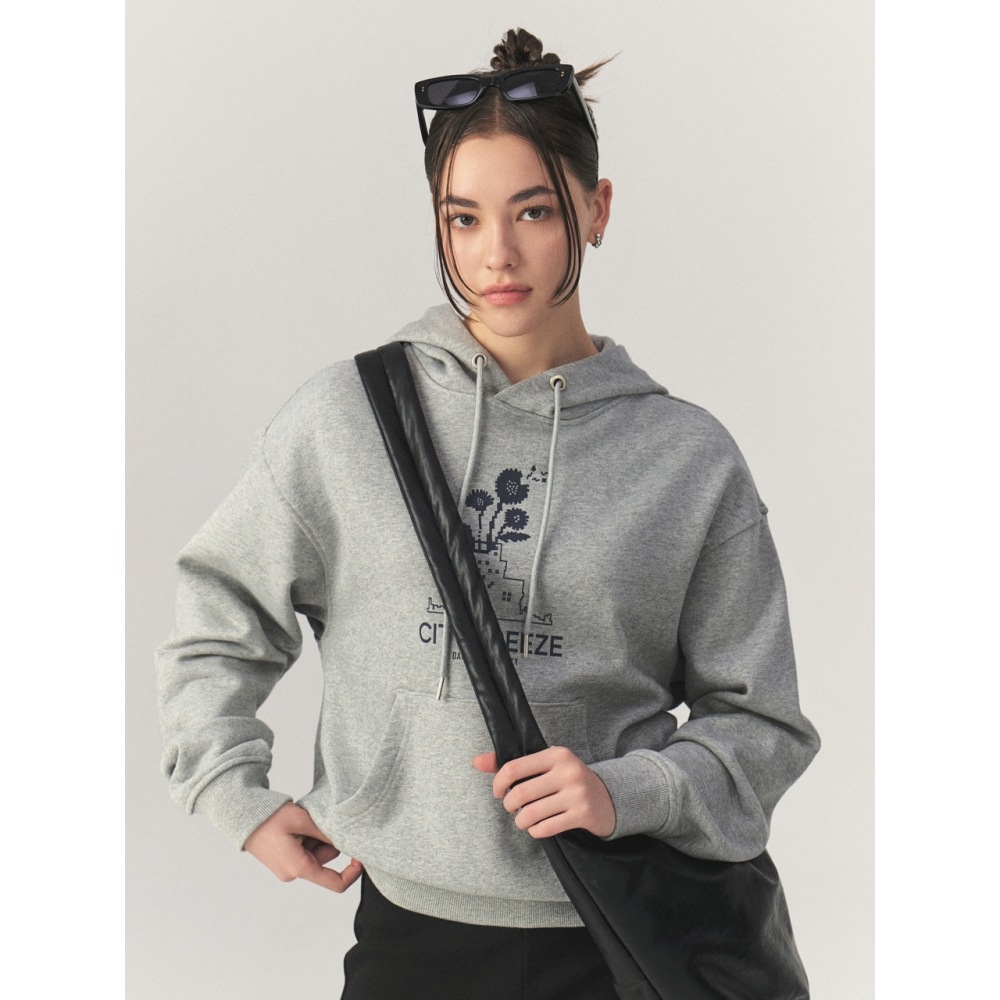 シティブリーズエッセンシャルシティフラワーパーカーメランジグレー