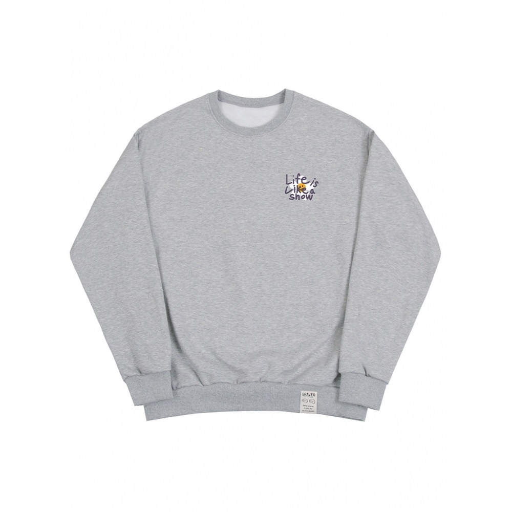 GRAVER Drawing Letter Flower スマイルマンツーマングレーパープルロゴ