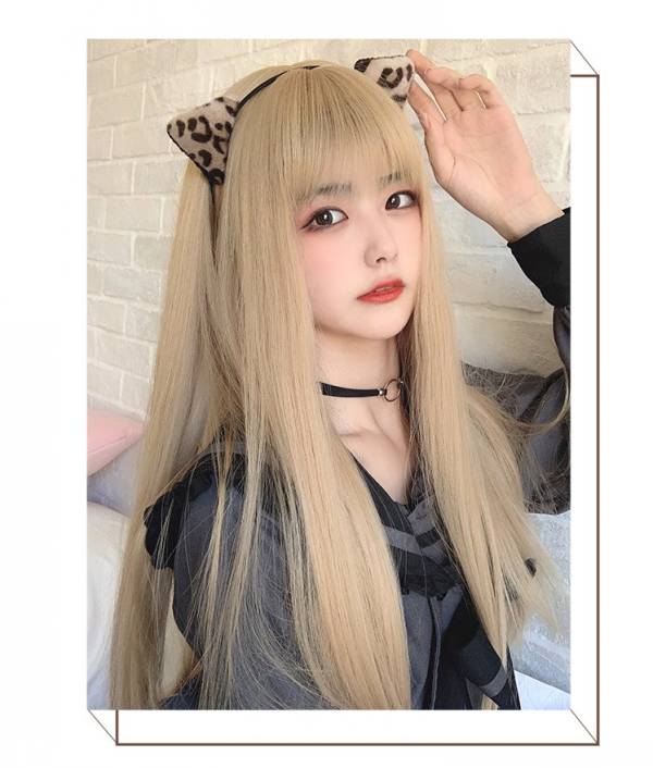 自然 ロング 漫画 小顔効果 ゴールド 前髪 ストレート 長髪 耐熱 ウィッグ 髪型 女 J Bryanevans