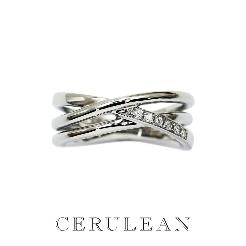 CERULEAN セルリアン リング 指輪 レディース ダイヤモンド 6石 0.06ct 日本製 指輪 上品 ダイヤ シンプル サージカルステンレス アレルギー対応 誕生日 彼女 妻 結婚記念日 ギフ