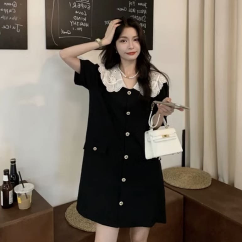 レディース ワンピース ショート 半袖 かわいい 大人可愛い きれいめ シンプル カジュアル 上品 おしゃれ かっこいい レトロ こなれ感 ラフ ガーリー ルーズ 個性的 クール モード系 エレガント