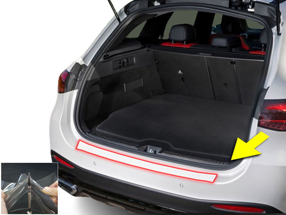 リアステップガード (ベンツ GLCクラス X254 SUV) 車種専用 カット済み 傷防止フィルム プロテクションフィルム 車種専用カット済み リアステップ 保護フィルム キズ防止 保護 クリア 透