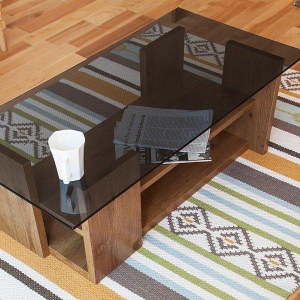 センターテーブル ガラス天板 ローテーブル リビング 木製 おしゃれ カントリー 北欧