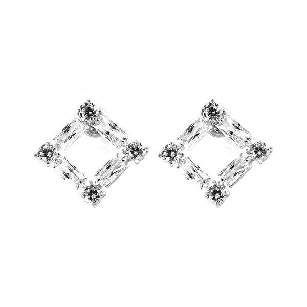 ピアス レディース ロジウムコーティング キュービックジルコニア ビジュー スクエアフレーム ルピス 7,392円