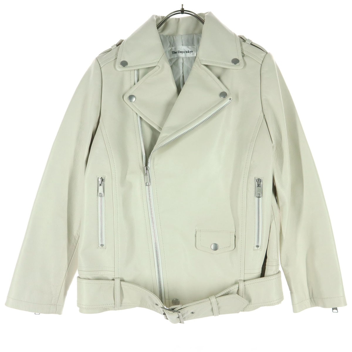 THE DAYZ TOKYO ザデイズトーキョー 長袖 レザー ダブルライダースジャケット F ホワイト 山羊革 レディース 古着