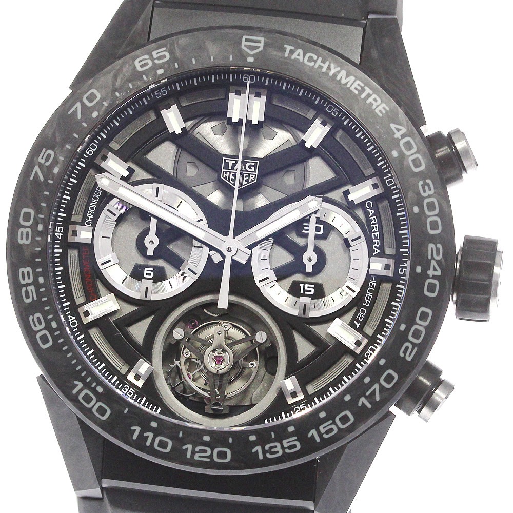 タグホイヤー TAG HEUER CAR5A8W カレラ ホイヤー02T トゥールビヨン ナノグラフ 自動巻き メンズ 極美品 箱保証書付き_752934【中古】