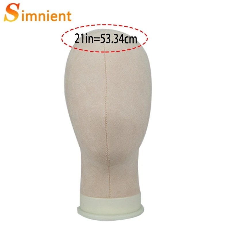 マネキンヘッド キャンバスブロック 調整可能なヘッド かつらディスプレイ用の三脚付き only 21inch white