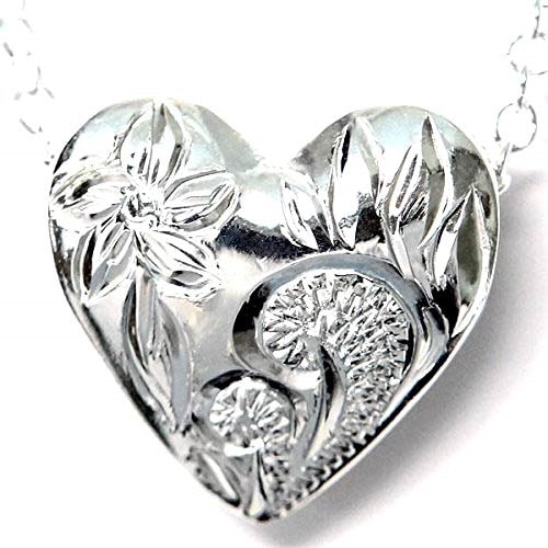 ハワイアンジュエリー ペンダント ネックレス ハート プルメリア 花 カレイキニ 波 リーフ 葉 レデイース シルバー925