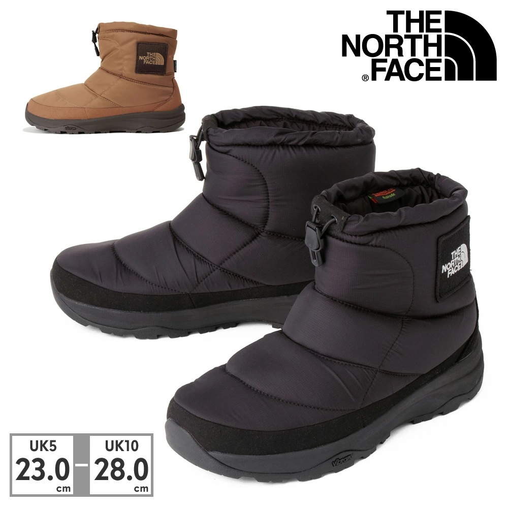 ザ ノースフェイス スノーシューズ メンズ ヌプシ ブーティ ウォータープルーフ ロゴ ショート NF52280 K BK the north face 防水 撥水 防寒 保温 軽量
