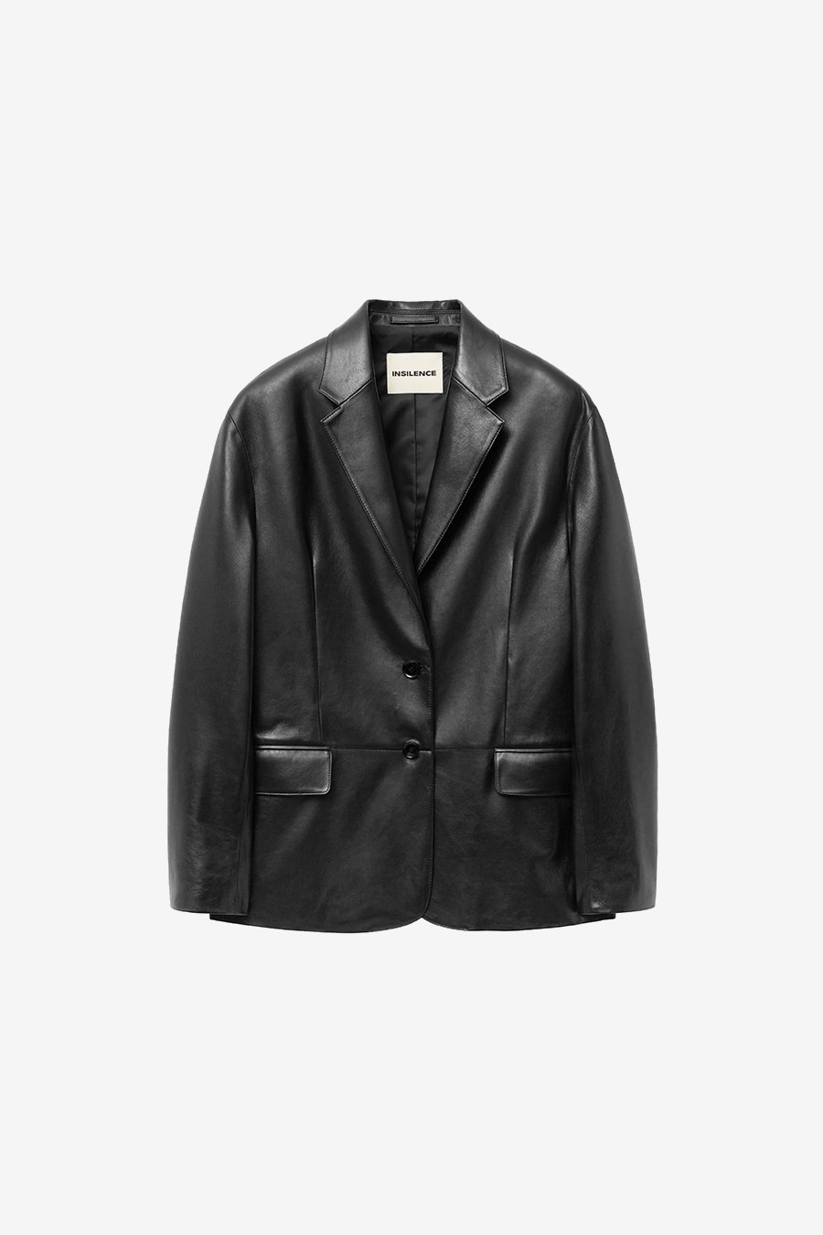【INSILENCE】 ITALIAN LEATHER BLAZER : BLACK