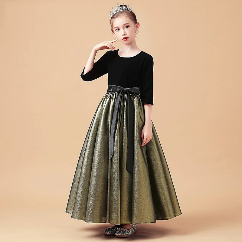 女の子のピアノショー服2025ボーカルバンドドレスチルドレンショーバースデーショードレス