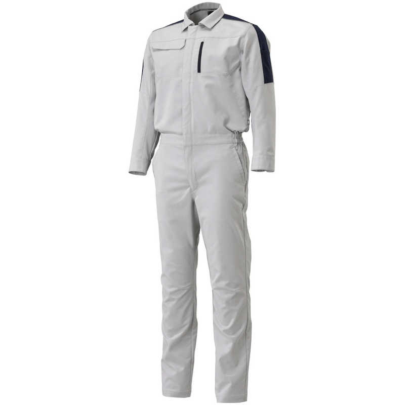 ミズノ　つなぎ(通年向け) ［ユニセックス］ 4XL-8 04：ライトグレー×ネイビー　F2JK158104