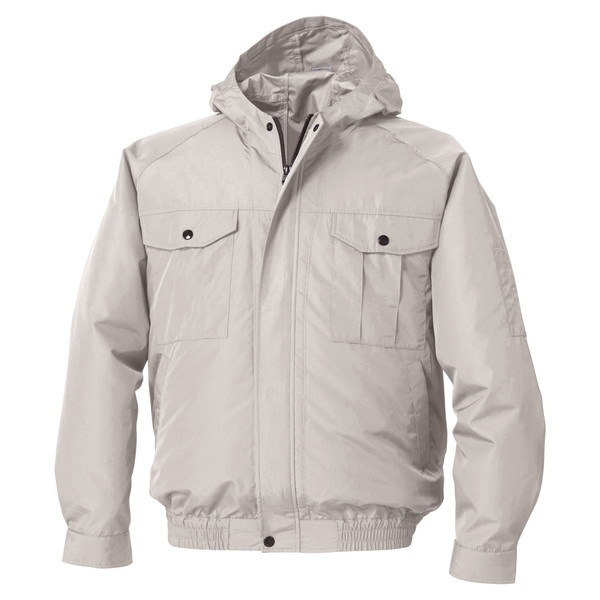 KU90810シルバー4L フード付ポリエステル製ワーク